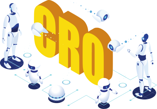 Robots beside letters CRO
